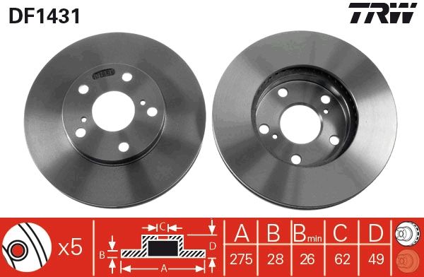 TRW DF1431 Brake Disc