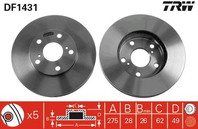 Brake Disc TRW DF1431