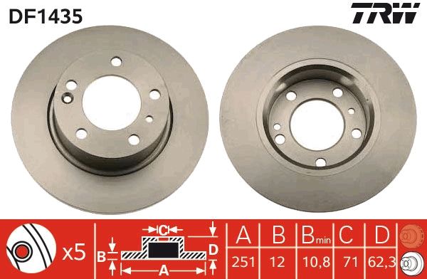 TRW DF1435 Brake Disc