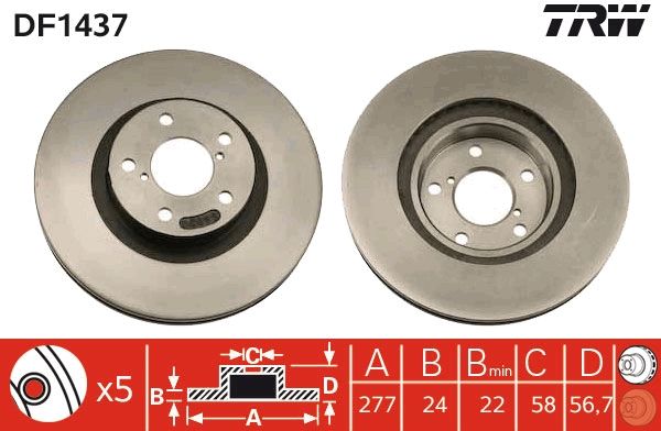 TRW DF1437 Brake Disc