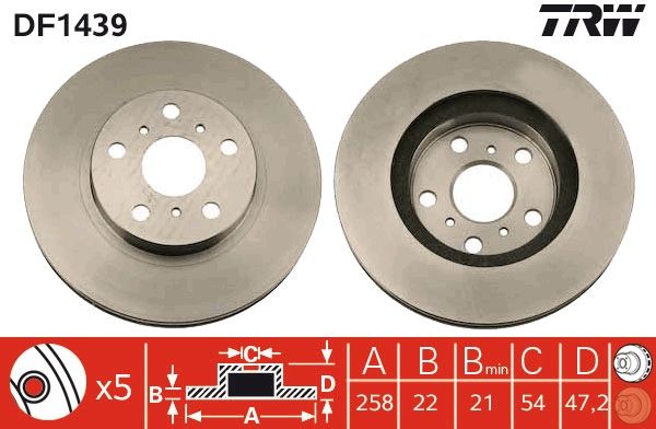 TRW DF1439 Brake Disc