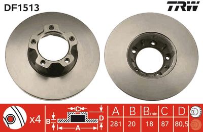 Brake Disc TRW DF1513