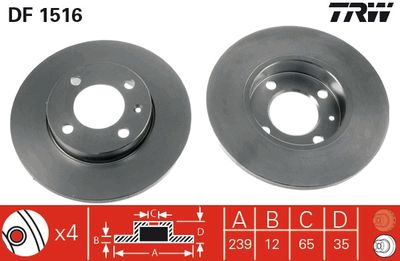 Brake Disc TRW DF1516