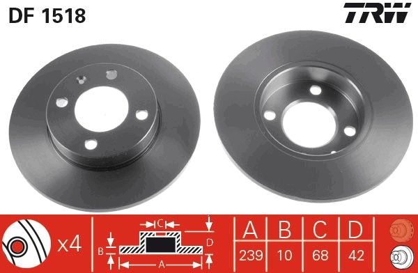 TRW DF1518 Brake Disc