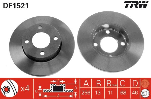TRW DF1521 Brake Disc
