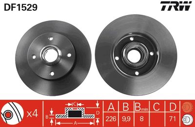 Brake Disc TRW DF1529