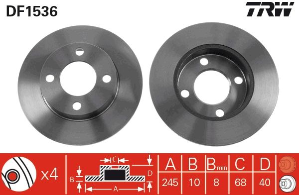 TRW DF1536 Brake Disc