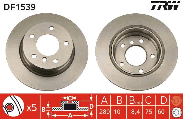 TRW DF1539 Brake Disc