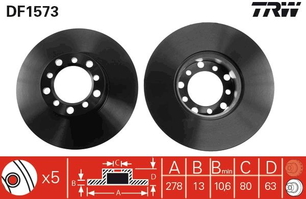 TRW DF1573 Brake Disc