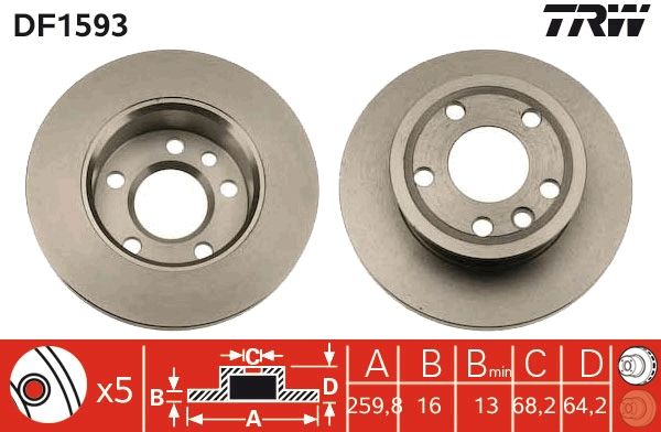 TRW DF1593 Brake Disc
