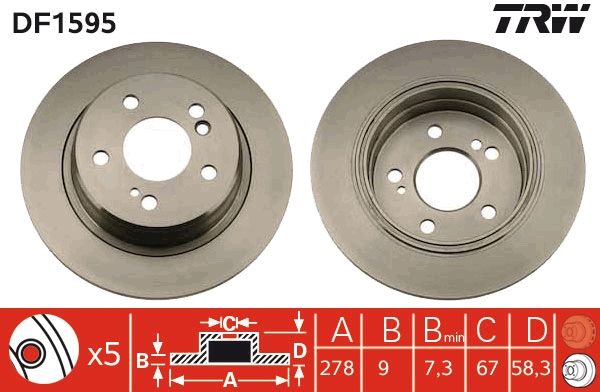 TRW DF1595 Brake Disc