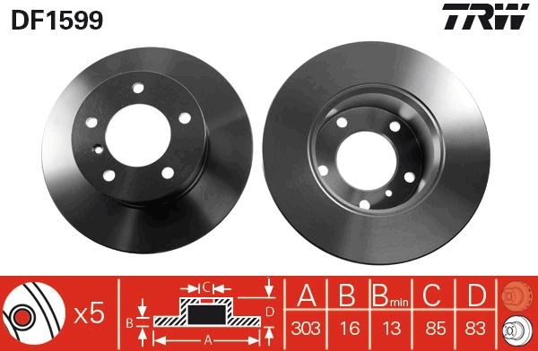 TRW DF1599 Brake Disc