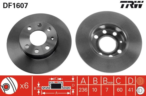 TRW DF1607 Brake Disc
