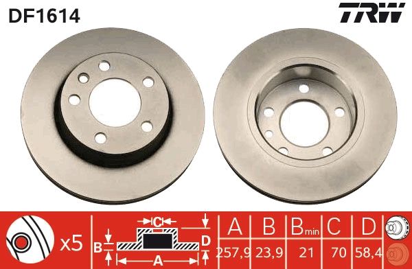 TRW DF1614 Brake Disc