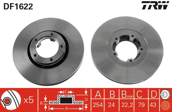 TRW DF1622 Brake Disc
