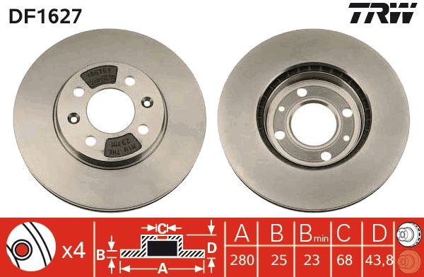 TRW DF1627 Brake Disc