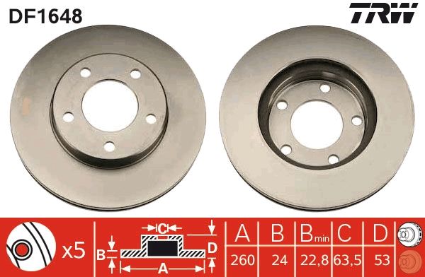 TRW DF1648 Brake Disc