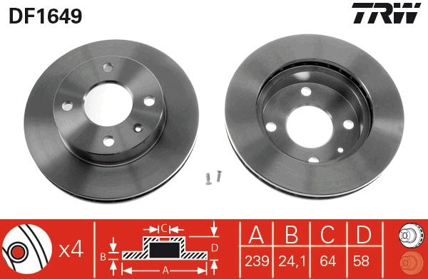 TRW DF1649 Brake Disc