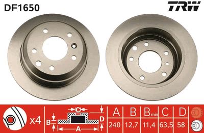 Brake Disc TRW DF1650
