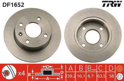 Brake Disc TRW DF1652