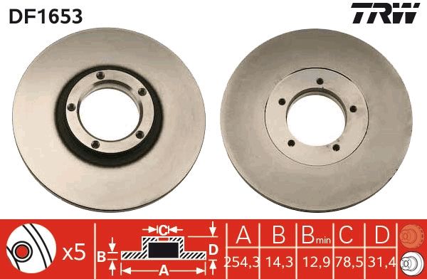 TRW DF1653 Brake Disc
