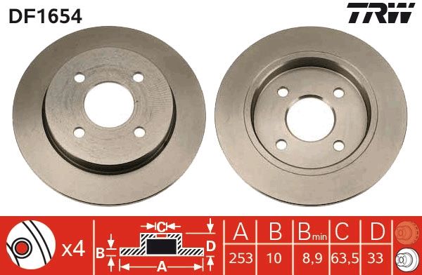 TRW DF1654 Brake Disc