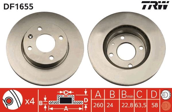 TRW DF1655 Brake Disc