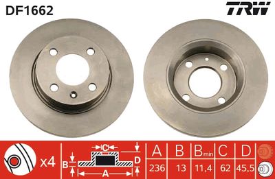 Brake Disc TRW DF1662