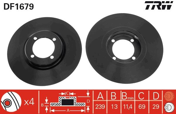 TRW DF1679 Brake Disc