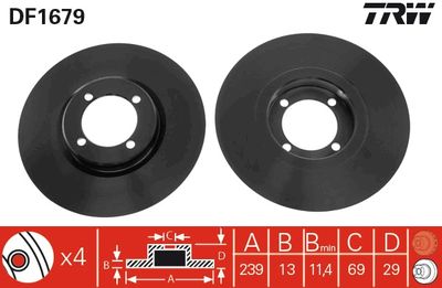 Brake Disc TRW DF1679