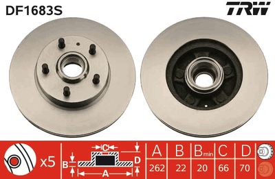 Brake Disc TRW DF1683S