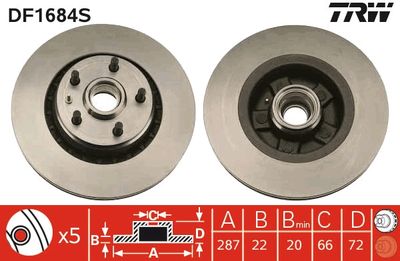 Brake Disc TRW DF1684S