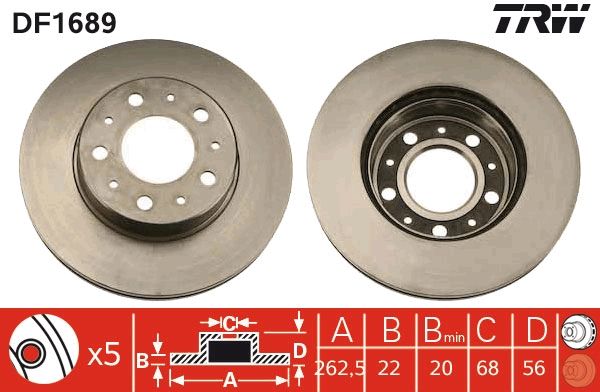TRW DF1689 Brake Disc