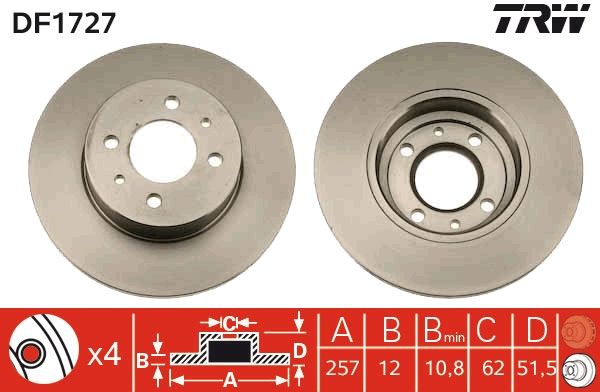 TRW DF1727 Brake Disc