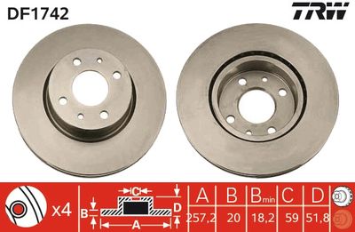 Brake Disc TRW DF1742