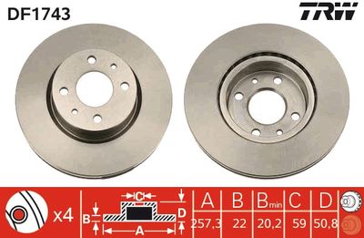 Brake Disc TRW DF1743