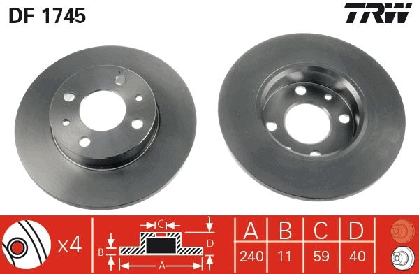 TRW DF1745 Brake Disc