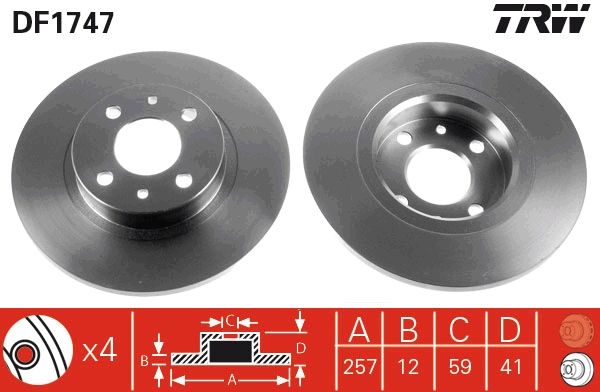TRW DF1747 Brake Disc