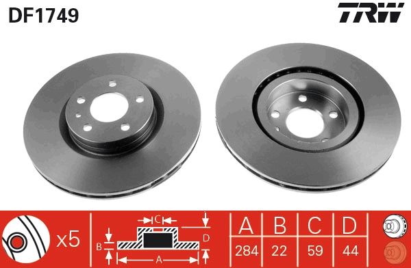 TRW DF1749 Brake Disc