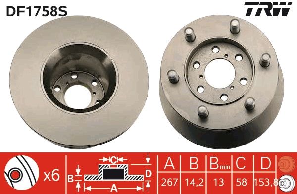 TRW DF1758S Brake Disc