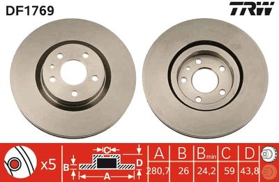 Brake Disc TRW DF1769