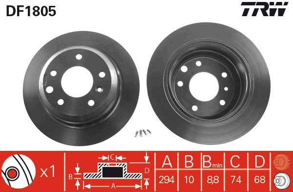 TRW DF1805 Brake Disc