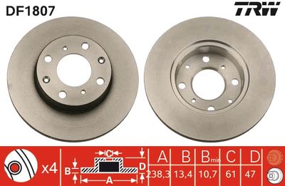 Brake Disc TRW DF1807