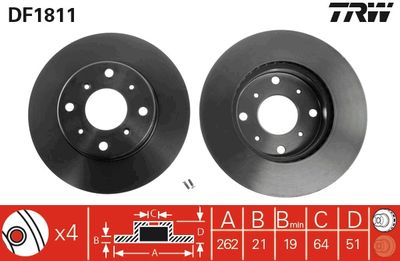 Brake Disc TRW DF1811