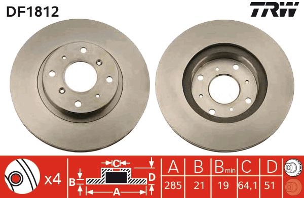 TRW DF1812 Brake Disc