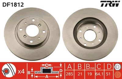 Brake Disc TRW DF1812