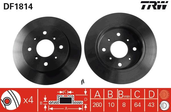TRW DF1814 Brake Disc