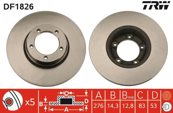 TRW DF1826 Brake Disc