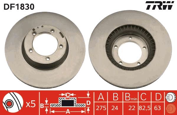 TRW DF1830 Brake Disc