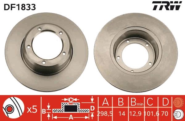 TRW DF1833 Brake Disc